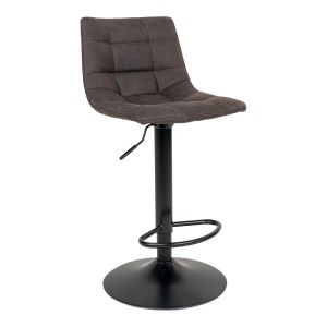 Scaun de bar tapitat Middelfart, Gri inchis, 45x43x88/108 cm - Img 5