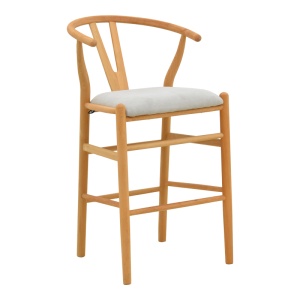 Scaun de bar Wishbone, Gri, 51x60x95 cm