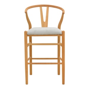 Scaun de bar Wishbone, Gri, 51x60x95 cm - Img 5