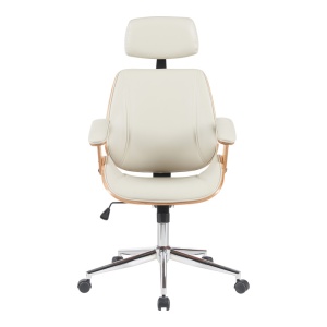 Scaun de birou Fetseno Bej 53x56x123.5 cm - Img 4