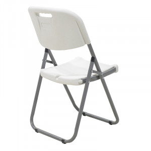 Scaun de camping pliabil Edison cu cadru metalic si plastic alb - Img 3