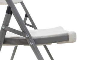 Scaun de camping pliabil Edison cu cadru metalic si plastic alb - Img 8