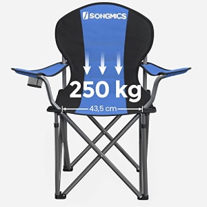 Scaun de camping, Songmics, Albastru-Gri, 92x57x104 cm - Img 7