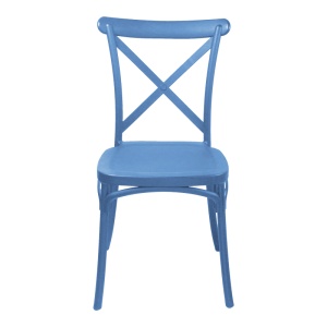 Scaun de gradina Crossie plastic PP albastru 38x46.5x82 cm - Img 4
