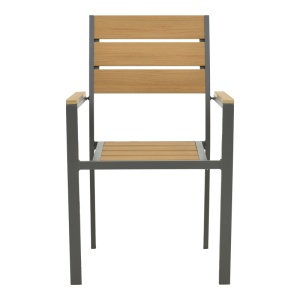 Scaun de gradina stivuibil, Breze, Antracit, 60x57.5x88 cm - Img 5