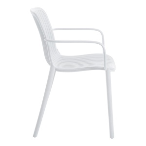 Scaun de gradina Stivuibil, Teragi, Alb, 57x59x82 cm - Img 4