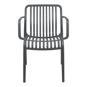 Scaun de gradina, Zoi, Antracit, 57.5x54x79 cm - Img 5