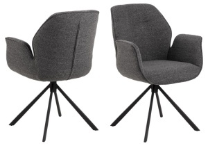 Scaun dining Aura, Gri, 90x62x61 cm - Img 4