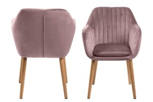 Scaun dining Emilia, Roz prafuit, 83x57x61 cm - Img 4