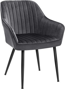 Scaun dining, Songmics, Gri, 62.5x60x85 cm - Img 2