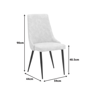 Scaun dining Trenda, Bej, 44x59x90 cm - Img 8