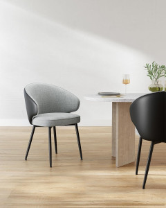 Scaun dinings, Vasagle, Gri deschis, 64x59x83.5 cm - Img 4