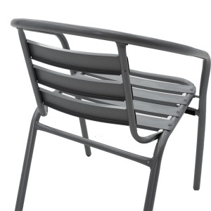 Scaun exterior Tade din metal de culoare gri inchis - Img 6