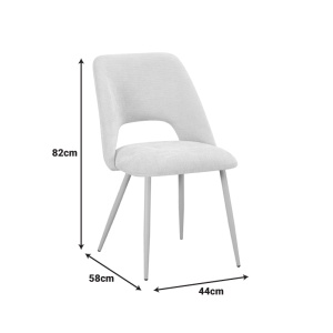 Scaun Nelda, Crem, 44x58x82 cm - Img 5