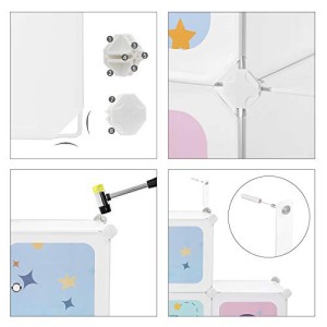 Set 15 cuburi modulare din plastic pentru depozitare, Songmics, Alb, 123x31x123 cm - Img 5