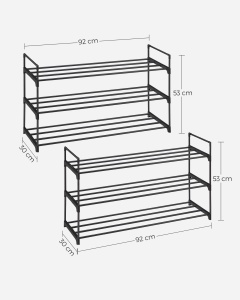Set 2 buc. Pantofare modulare Songmics Negru 92x30x54 cm - Img 7