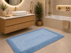 Set 2 covorase baie, Malar, Albastru, 60x100 cm, Delta