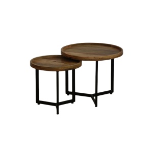 Set 2 masute de cafea Kelly Natural 40x50x40 cm - Img 2