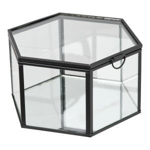 Set 2 piese Cutii decorative, Negru, 14.5x16x8.5 cm