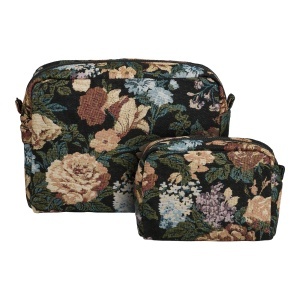 Set 2 piese Genti pentru toaleta Zoe, Negru, 11x30x22 cm - Img 4