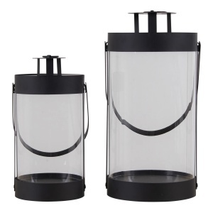 Set 2 piese Lanterne Bondi, Negru, 15x15x32 cm - Img 4