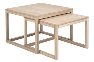 Set 2 piese Masute de cafea Cornus, Alb, 50x70x70 cm - Img 3