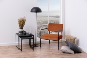 Set 2 piese Masute de cafea stivuibile Infinity, Negru, 45x50x50 cm - Img 2