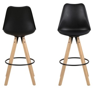 Set 2 piese Scaune de bar Dima, Negru, 111.5x48.5x55 cm - Img 4