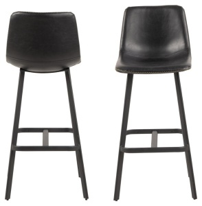 Set 2 piese Scaune de bar I_Oregon, Negru, 103x46.5x50 cm - Img 4