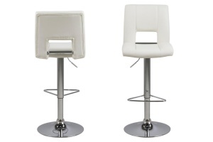 Set 2 piese Scaune de bar Sylvia, Alb, 115x41.5x52 cm - Img 6
