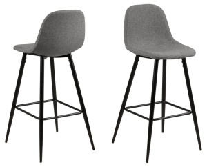 Set 2 piese Scaune de bar Wilma V1, Gri, 101x46.6x51 cm - Img 3