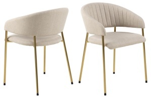 Set 2 piese Scaune dining Ann, Bej, 77.5x54.5x54 cm - Img 3