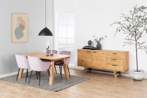 Set 2 piese Scaune dining Brooke, Roz prafuit, 83x58x55 cm