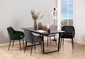 Set 2 piese Scaune dining Brooke, Roz prafuit, 83x58x55 cm - Img 2