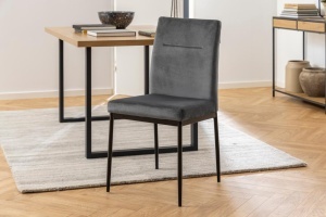 Set 2 piese Scaune dining Demi, Gri, 90.5x45x55 cm - Img 2