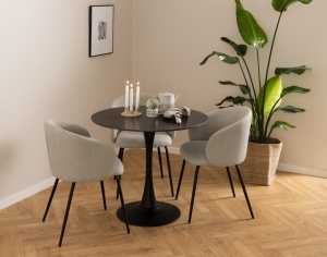 Set 2 piese Scaune dining Eleanor, Bej, 79x55.5x55 cm - Img 3