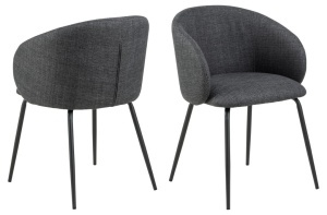 Set 2 piese Scaune dining Eleanor, Gri, 79x55.5x55 cm - Img 4