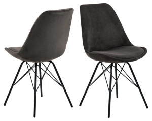Set 2 piese Scaune dining Eris, Gri, 85.5x48.5x54 cm - Img 3
