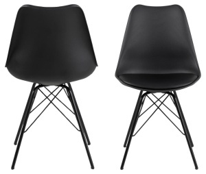 Set 2 piese Scaune dining Eris, Negru, 85.5x48.5x54 cm - Img 4