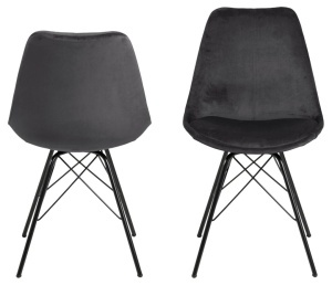 Set 2 piese Scaune dining Eris V1, Gri, 85.5x48.5x54 cm - Img 7