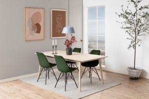 Set 2 piese Scaune dining Eris V1, Verde, 85.5x48.5x54 cm