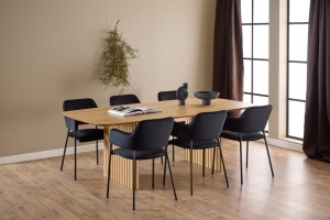 Set 2 piese Scaune dining Lima, Negru, 82x54x55 cm - Img 2