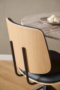 Set 2 piese Scaune dining Owen, Negru, 81x48.5x53 cm - Img 3