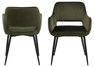 Set 2 piese Scaune dining Ranja, Verde, 79x56x59.5 cm - Img 4