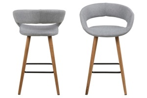 Set 2 piese Scaune inalte Grace, Gri, 88.5x55x46 cm - Img 3