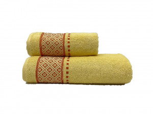 Set 2 Prosoape Bonista Galben 50x100 si 70x140 cm (Bumbac 100%)