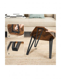 Set 3 masute de cafea, Vasagle, Maro Rustic, LNT14BX, 58 x 45 x 51 cm - Img 7