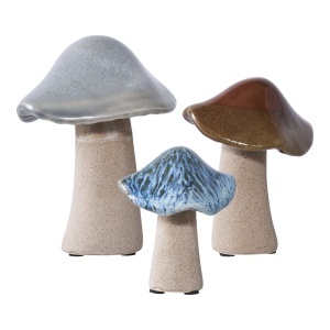 Set 3 piese Decoratiuni tip ciuperci, Verde, 10.5x10.5x14 cm - Img 5