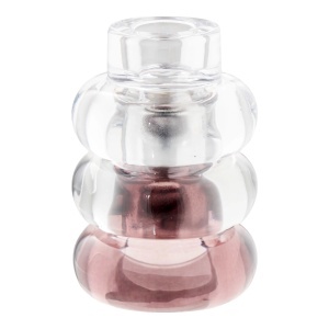 Set 3 piese Suporturi pentru lumanari, Transparent, 7x7x5 cm