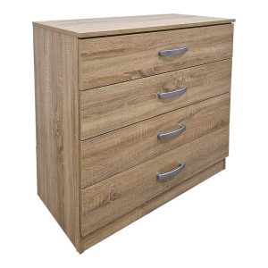 Set 4 buc. dormitor cadru pat si noptiere + comoda, Athos, Sonoma, 170x206.5x96 cm - Img 3